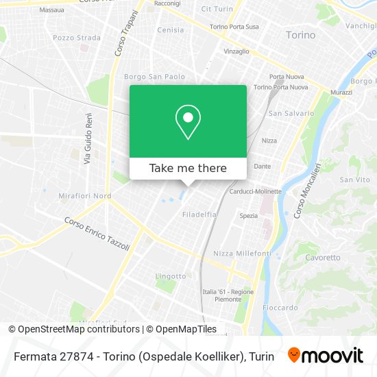 Fermata 27874 - Torino (Ospedale Koelliker) map