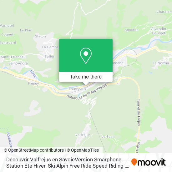 Découvrir Valfrejus en SavoieVersion Smarphone Station Été Hiver. Ski Alpin Free Ride Speed Riding map