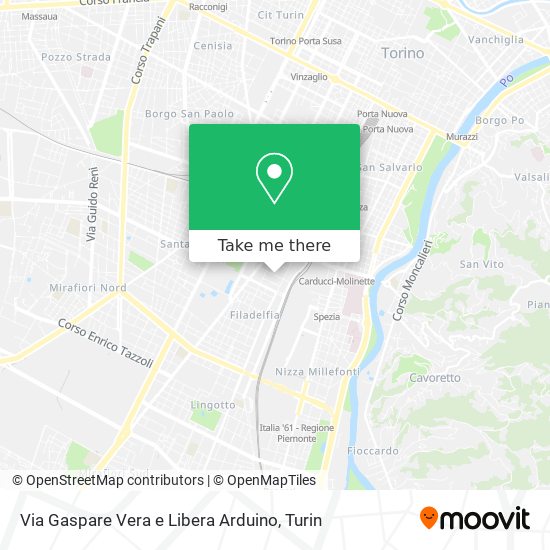 Via Gaspare Vera e Libera Arduino map
