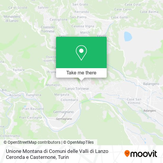 Unione Montana di Comuni delle Valli di Lanzo Ceronda e Casternone map