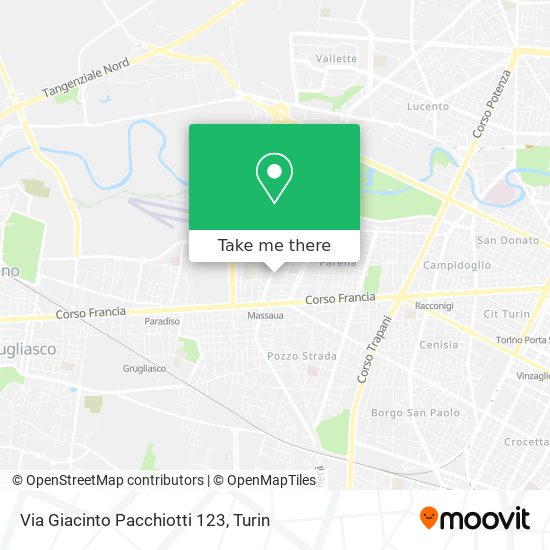 Via Giacinto Pacchiotti 123 map