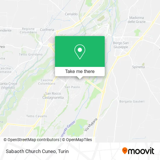 Sabaoth Church Cuneo map