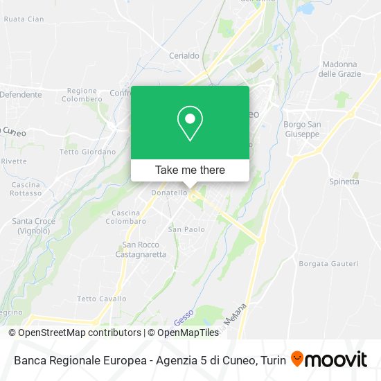 Banca Regionale Europea - Agenzia 5 di Cuneo map