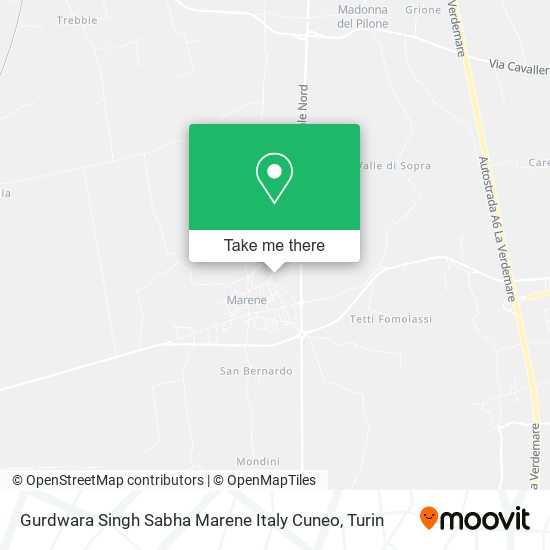 Gurdwara Singh Sabha Marene Italy Cuneo map