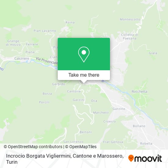 Incrocio Borgata Vigliermini, Cantone e Marossero map