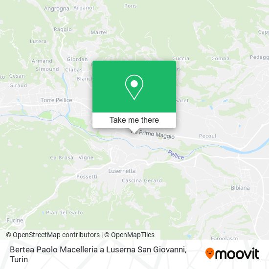 Bertea Paolo Macelleria a Luserna San Giovanni map