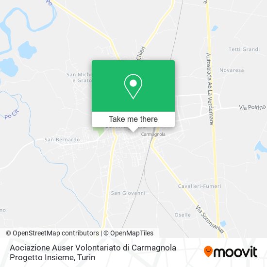 Aociazione Auser Volontariato di Carmagnola Progetto Insieme map