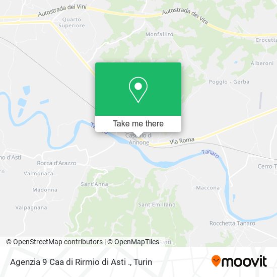 Agenzia 9 Caa di Rirmio di Asti . map