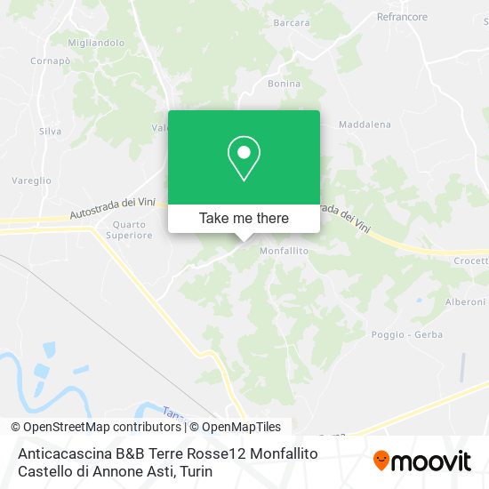 Anticacascina B&B Terre Rosse12 Monfallito Castello di Annone Asti map