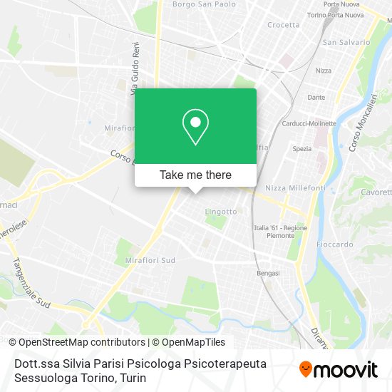 Dott.ssa Silvia Parisi Psicologa Psicoterapeuta Sessuologa Torino map