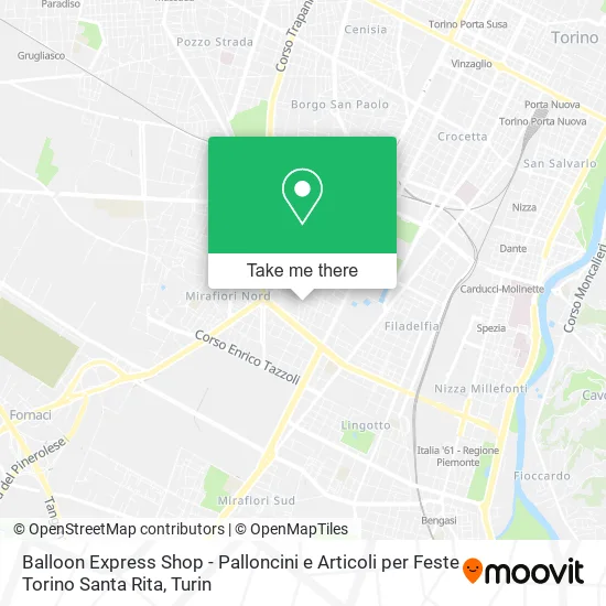 Balloon Express Shop - Palloncini e Articoli per Feste Torino Santa Rita map