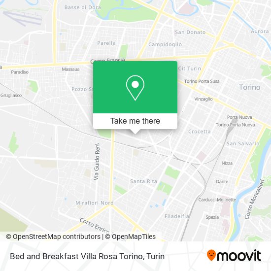 Bed and Breakfast Villa Rosa Torino map