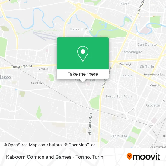 Kaboom Comics and Games - Torino map