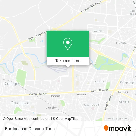 Bardassano Gassino map