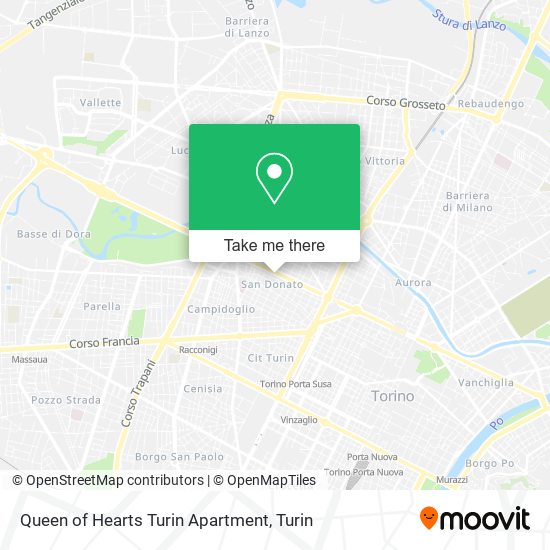 Queen of Hearts Turin Apartment map