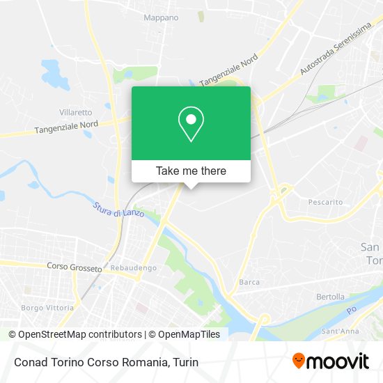 Conad Torino Corso Romania map