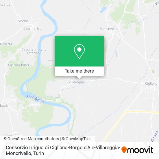 Consorzio Irriguo di Cigliano-Borgo d'Ale-Villareggia-Moncrivello map