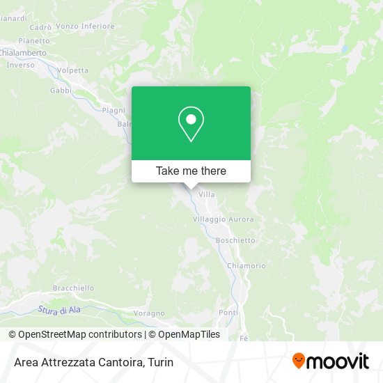 Area Attrezzata Cantoira map