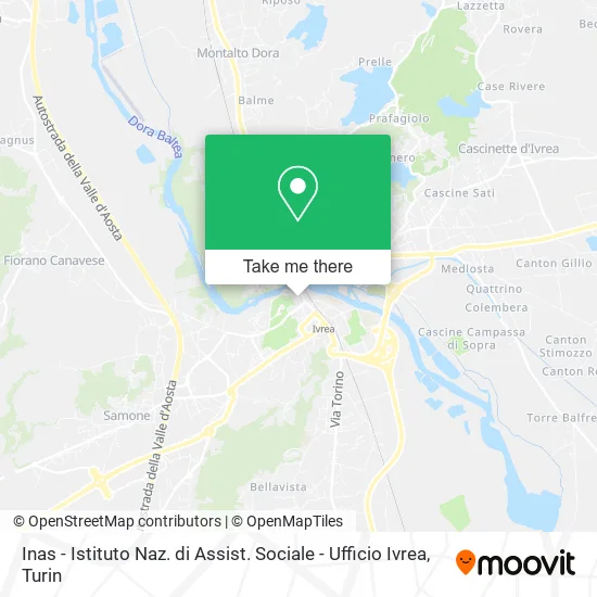 Inas - National Institute of Social Assistance - Ivrea Office map