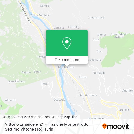 Vittorio Emanuele, 21 - Frazione Montestrutto, Settimo Vittone (To) map