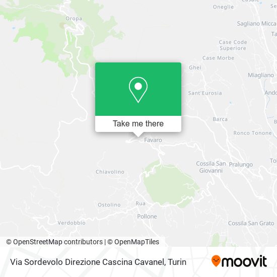 Via Sordevolo Direzione Cascina Cavanel map