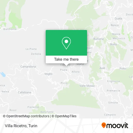 Villa Ricetro map