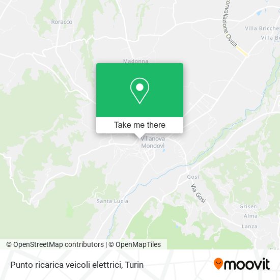 Punto ricarica veicoli elettrici map