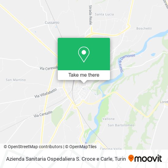 Azienda Sanitaria Ospedaliera S. Croce e Carle map
