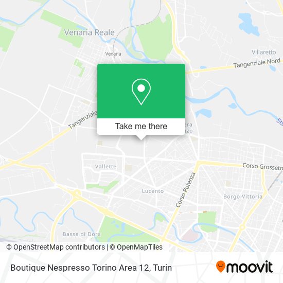 Boutique Nespresso Torino Area 12 map