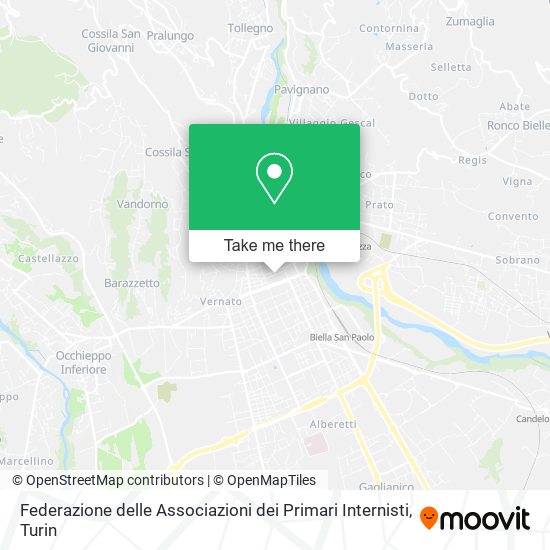 Federazione delle Associazioni dei Primari Internisti map