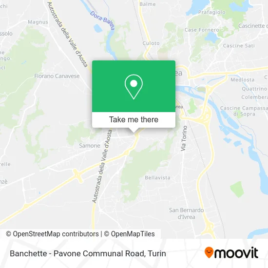 Banchette - Pavone Communal Road map