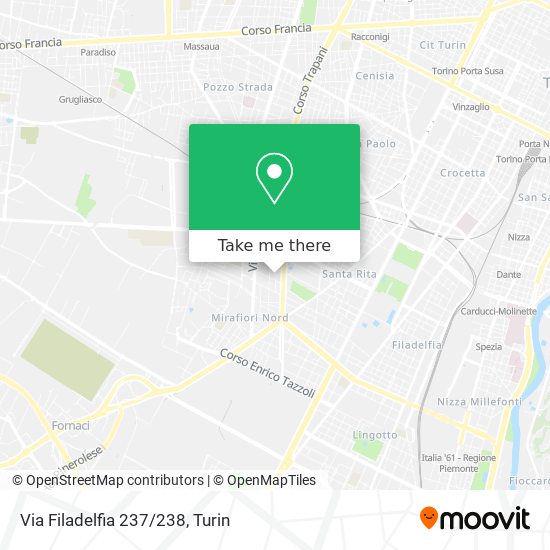 Via Filadelfia 237/238 map