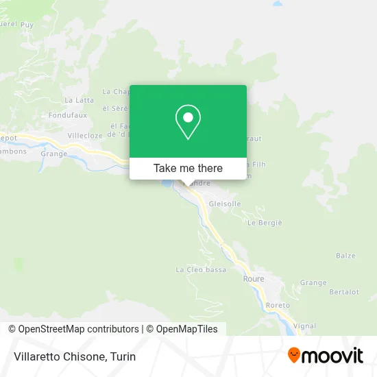 Villaretto Chisone map