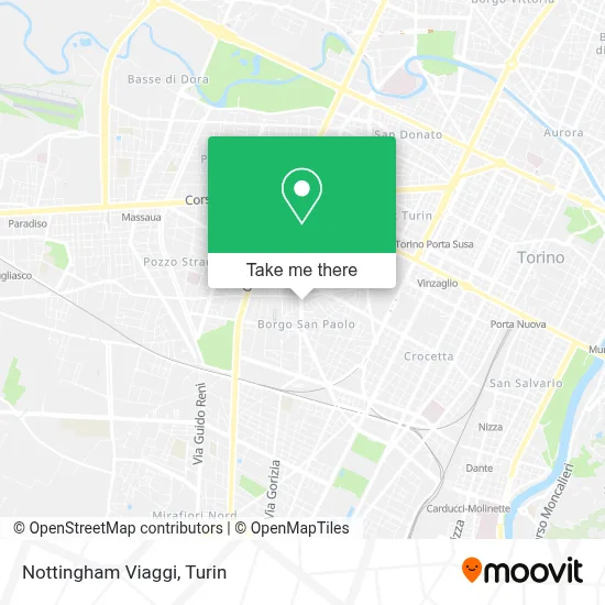 Nottingham Viaggi map