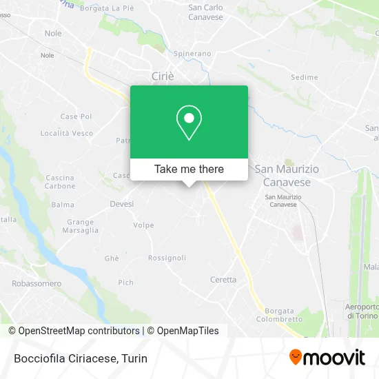 Bocciofila Ciriacese map