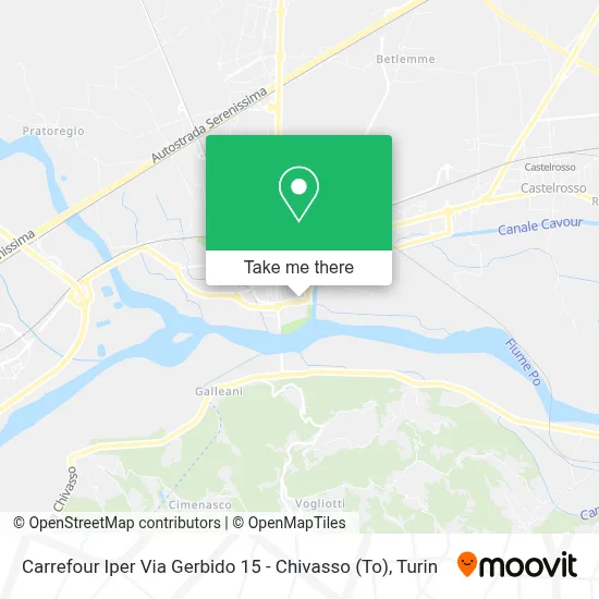 Carrefour Iper Via Gerbido 15 - Chivasso (To) map