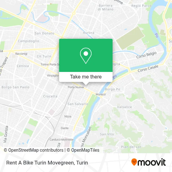 Rent A Bike Turin Movegreen map