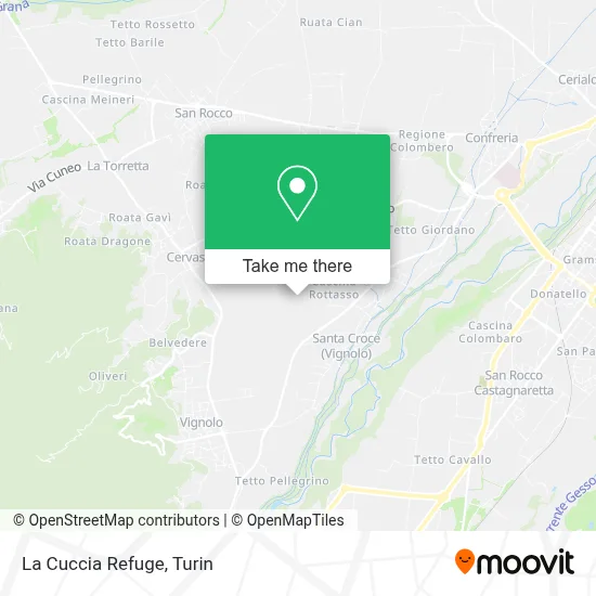 La Cuccia Refuge map