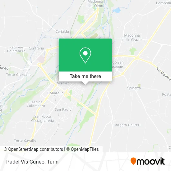 Padel Vis Cuneo map