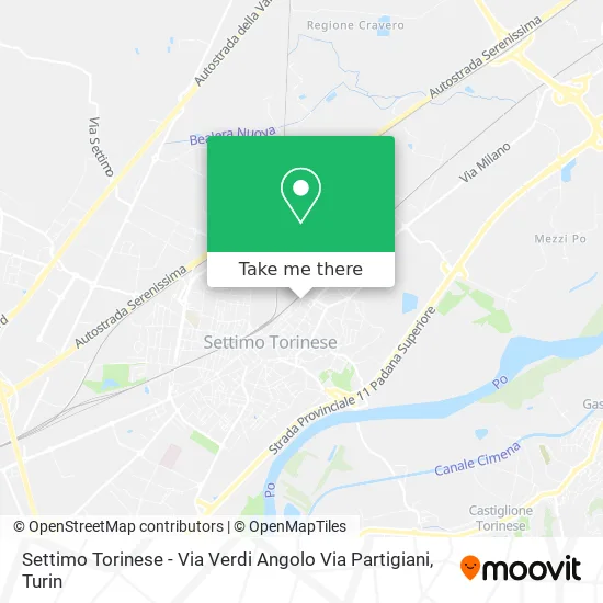 Settimo Torinese - Via Verdi Angolo Via Partigiani map