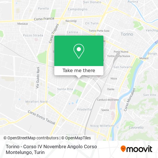 Torino - Corso IV Novembre Angolo Corso Montelungo map