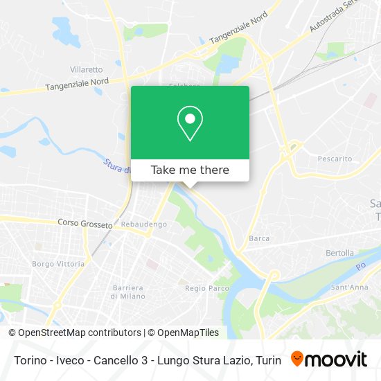 Torino - Iveco - Cancello 3 - Lungo Stura Lazio map