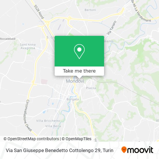 Via San Giuseppe Benedetto Cottolengo 29 map