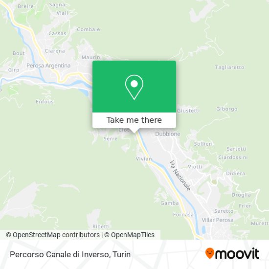 Percorso Canale di Inverso map