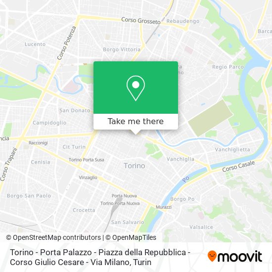 Torino - Porta Palazzo - Piazza della Repubblica - Corso Giulio Cesare - Via Milano map