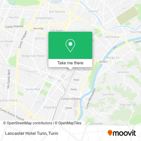 Lancaster Hotel Turin map