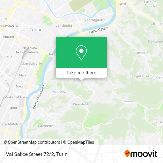 Val Salice Street 72/2 map