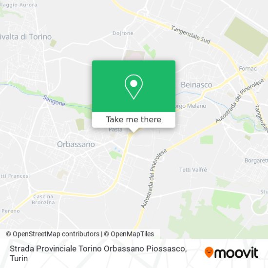 Strada Provinciale Torino Orbassano Piossasco map