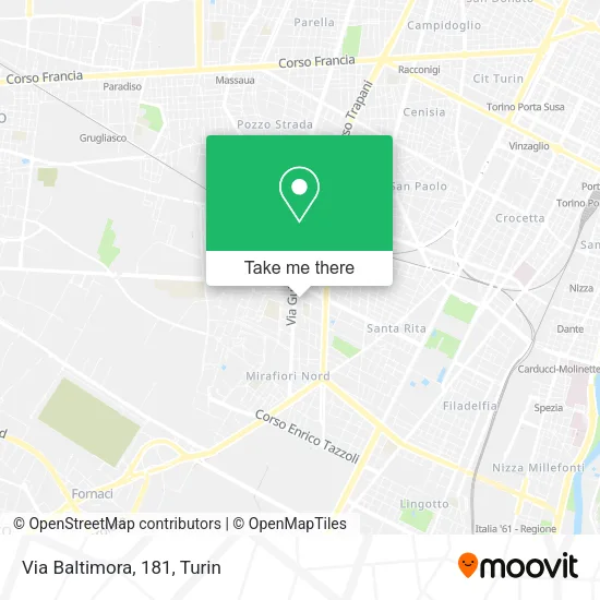 Via Baltimora, 181 map