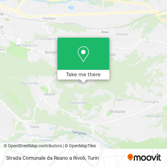 Strada Comunale da Reano a Rivoli map